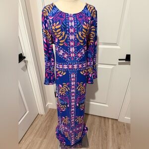 Lilly Pulitzer Blue and Pink Long Sleeve Dress